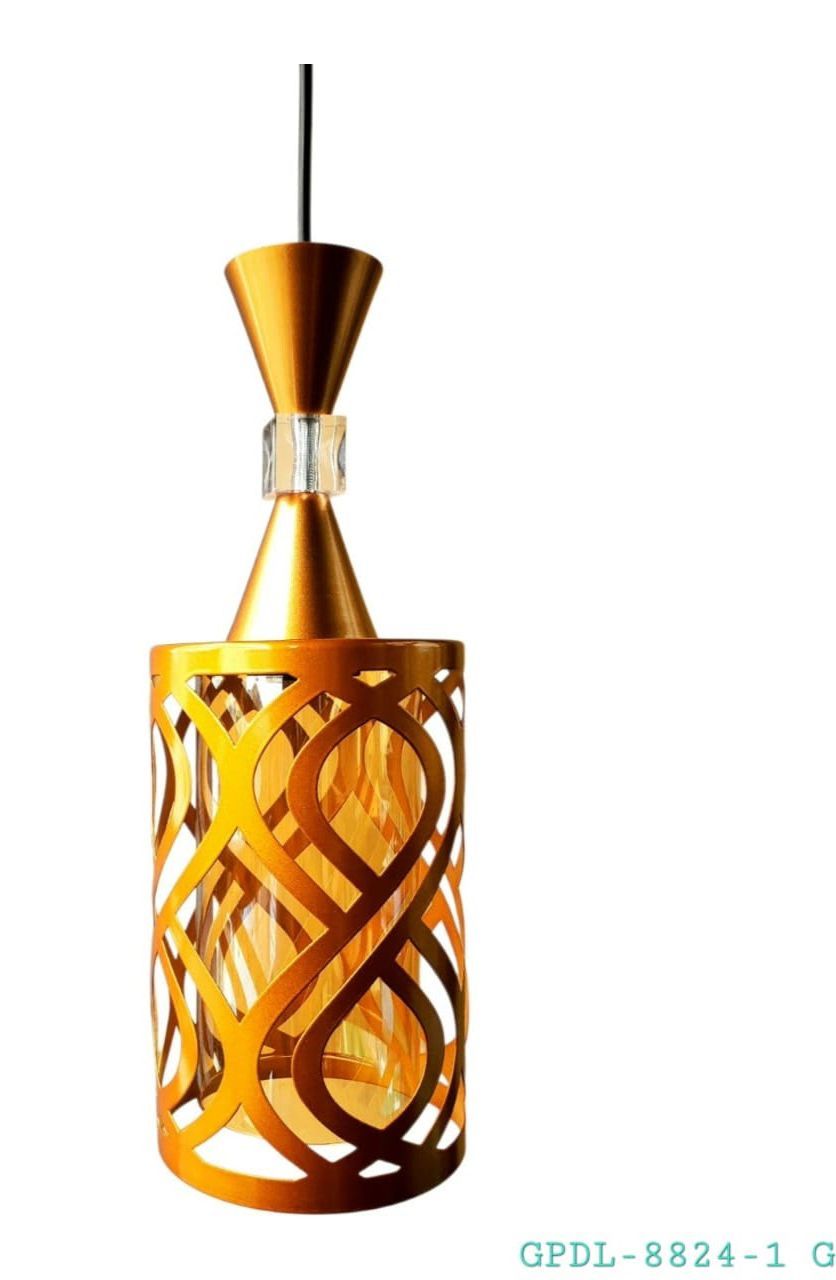 Metallic Single Pendant Light Chandelier With Edison Filament LED Bulb