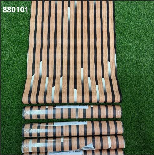 3D Brown Wood Fluted Wall Panel With Strips of Light Effect Wallpapers 880101