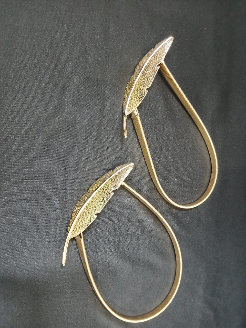 Gold Metallic Feather Curtain Tiebacks Curtain Holders