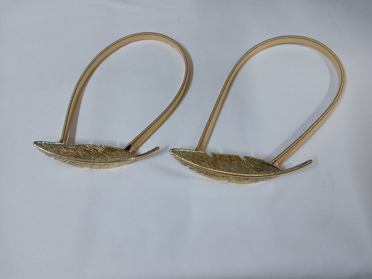 Gold Metallic Feather Curtain Tiebacks Curtain Holders