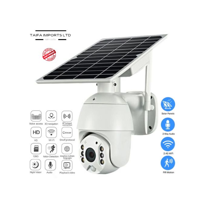 SOLAR CCTV SECURITY CAMERA 360° ROTATION MOTION SENSOR NIGHT VISION 4G SIMCARD ENABLED