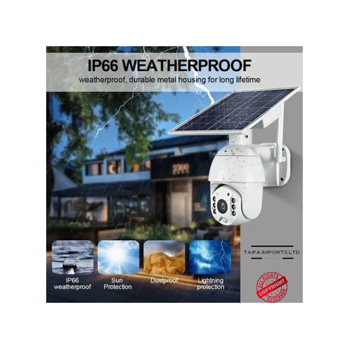 SOLAR CCTV SECURITY CAMERA 360° ROTATION MOTION SENSOR NIGHT VISION 4G SIMCARD ENABLED