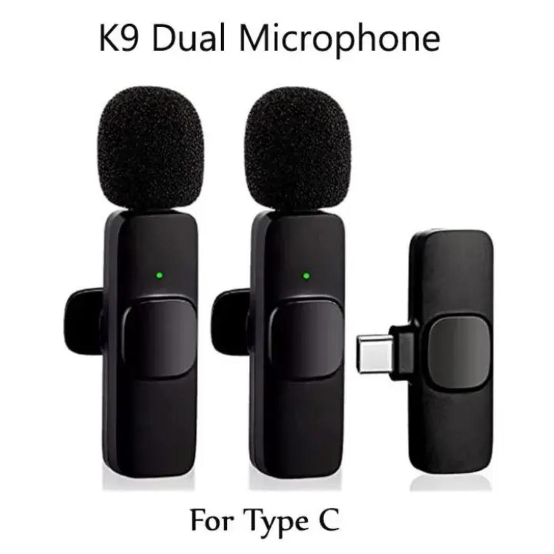 K9 Dual Wireless Microphone – Crystal Clear Audio for content creat  double mic