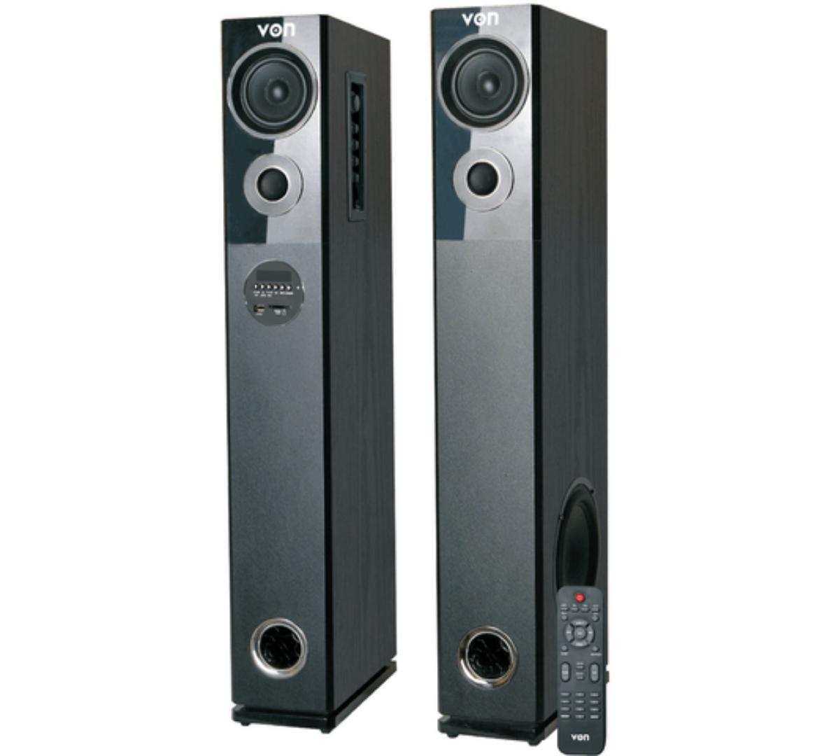 Von HA24020BT/VEA2402ET 2.0 Active Speakers, Tall boy Subwoofer, Bluetooth - 240W