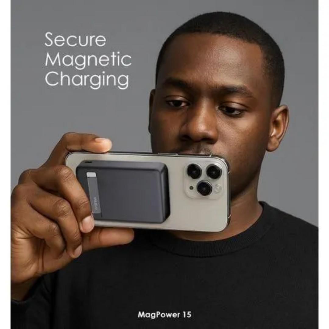 Oraimo MagPower 15 Magnetic Wireless Power Bank 10000mAh | 15W Fast Charging MagSafe Compatible Portable Charger with USB-C PD, Strong Magnetic Alignment for iPhone & Android