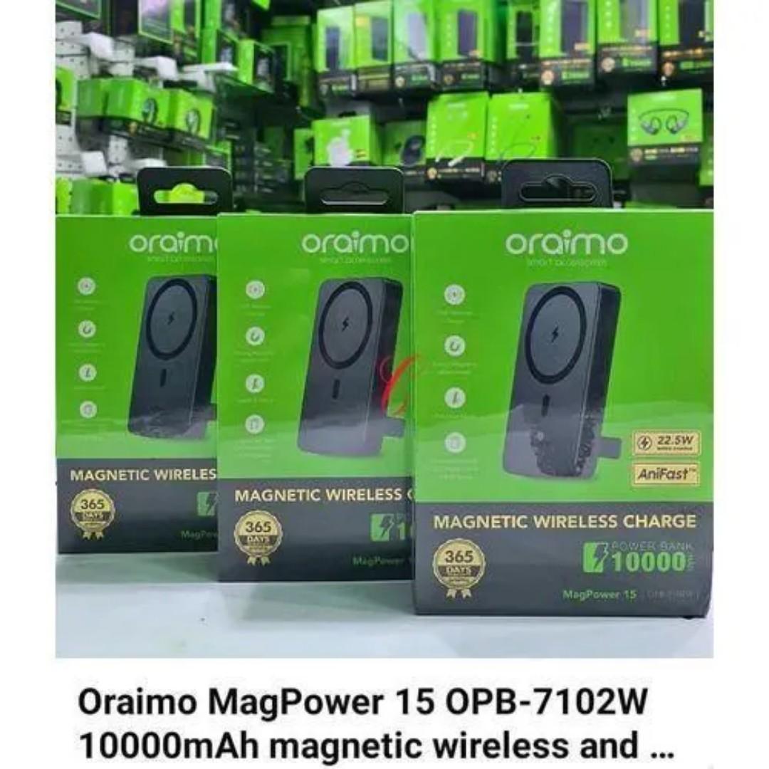 Oraimo MagPower 15 Magnetic Wireless Power Bank 10000mAh | 15W Fast Charging MagSafe Compatible Portable Charger with USB-C PD, Strong Magnetic Alignment for iPhone & Android