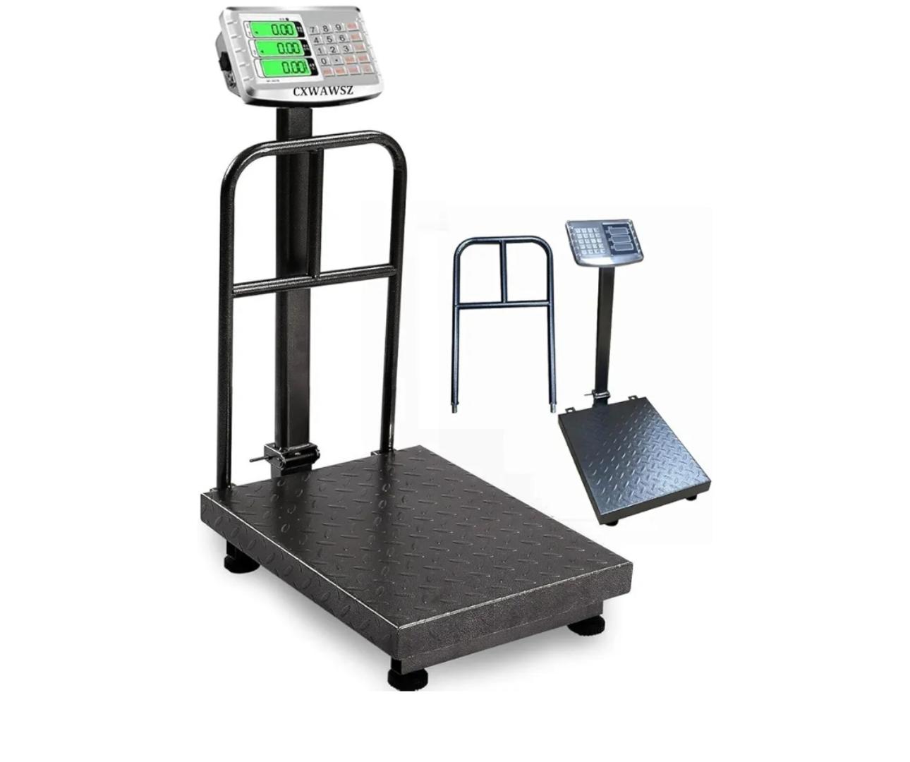 150Kgs Digital platform scale Digital Scale with Removable Guardrail Industrial Platform Scale with Accurate LB/KG High-Definition Displa Foldable for Weighing Luggage Package