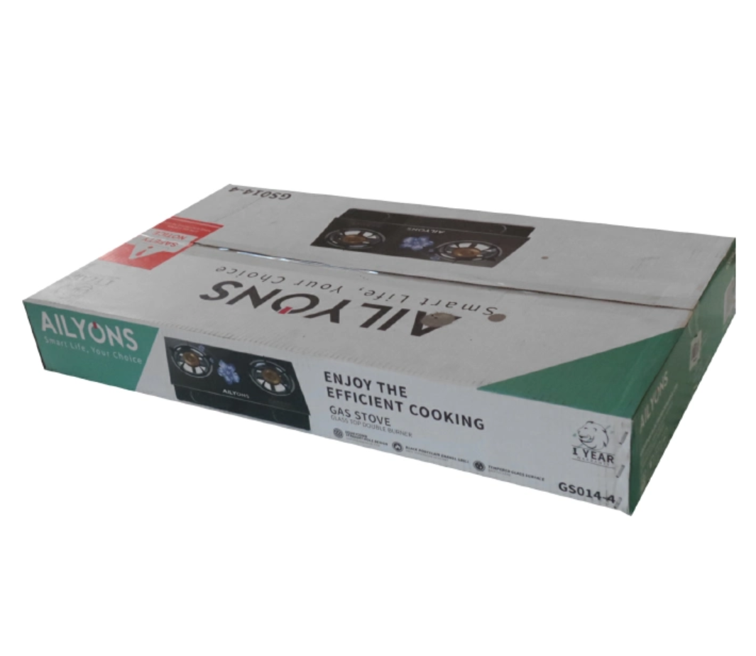 LYONS GS014-4/GK-021 Glass Top Infrared Double Burner Gas stove Super Infrared Heater Saving Gas cooker Black