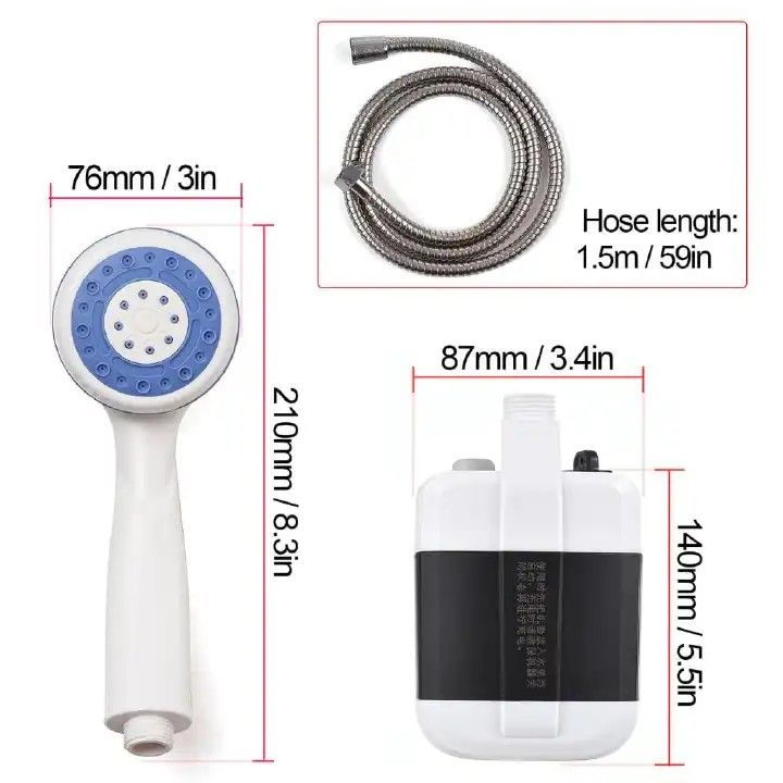 Rechargeable Portable Handheld Outdoor Camping Shower Kit