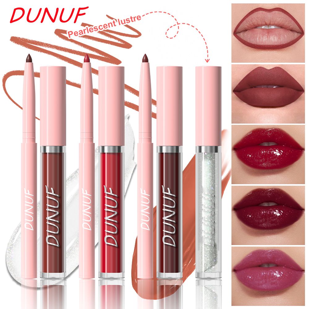 DUNUF 3 in 1 Matte Lip Gloss & Lip Liner Set - Waterproof, Sweatproof, Long-Lasting, Easy to Apply - Perfect for All Skin Types view 6
