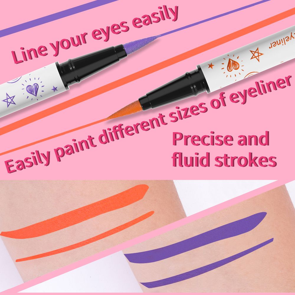 6pcs Long-lasting Waterproof Liquid Eyeliner, Sweat Resistant, No Smudging, Quick Drying, Easy to Apply Makeup