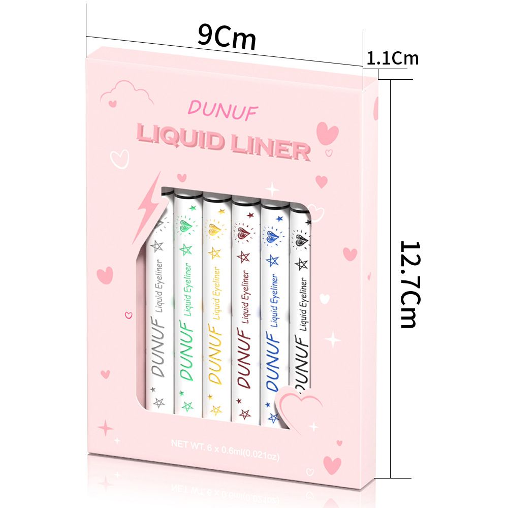 6pcs Long-lasting Waterproof Liquid Eyeliner, Sweat Resistant, No Smudging, Quick Drying, Easy to Apply Makeup