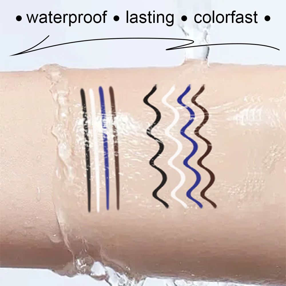 4pcs Waterproof Eyeliner Pencils - Smudge-Proof, Long-Lasting & Beginner-Friendly Eye Makeup  Black White Brown Blue