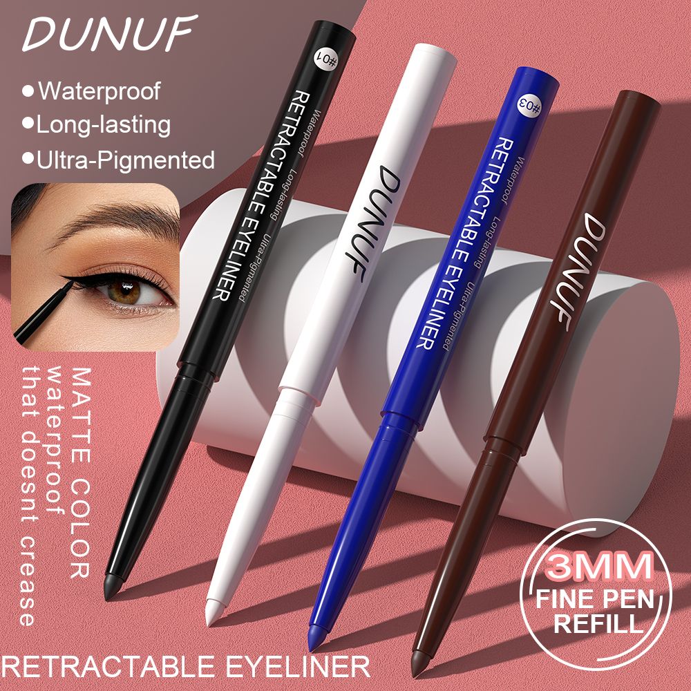 4pcs Waterproof Eyeliner Pencils - Smudge-Proof, Long-Lasting & Beginner-Friendly Eye Makeup  Black White Brown Blue