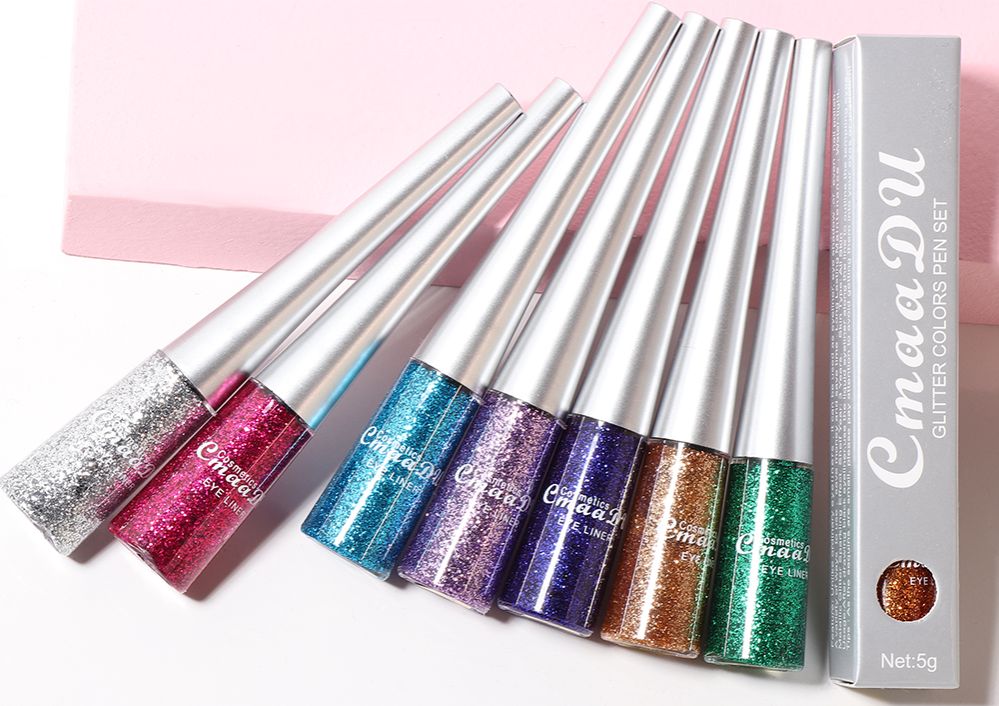 Easy to Use! CmaaDU 16-color Glitter Eyeliner Liquid, with Its Silky Texture, Helps Novices Create Personalized and Creative Eye Makeup
