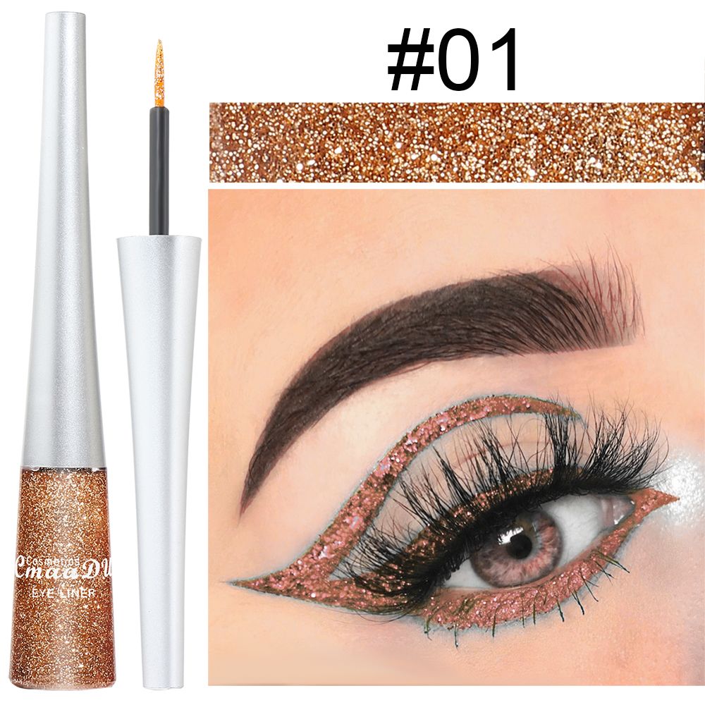 Easy to Use! CmaaDU 16-color Glitter Eyeliner Liquid, with Its Silky Texture, Helps Novices Create Personalized and Creative Eye Makeup