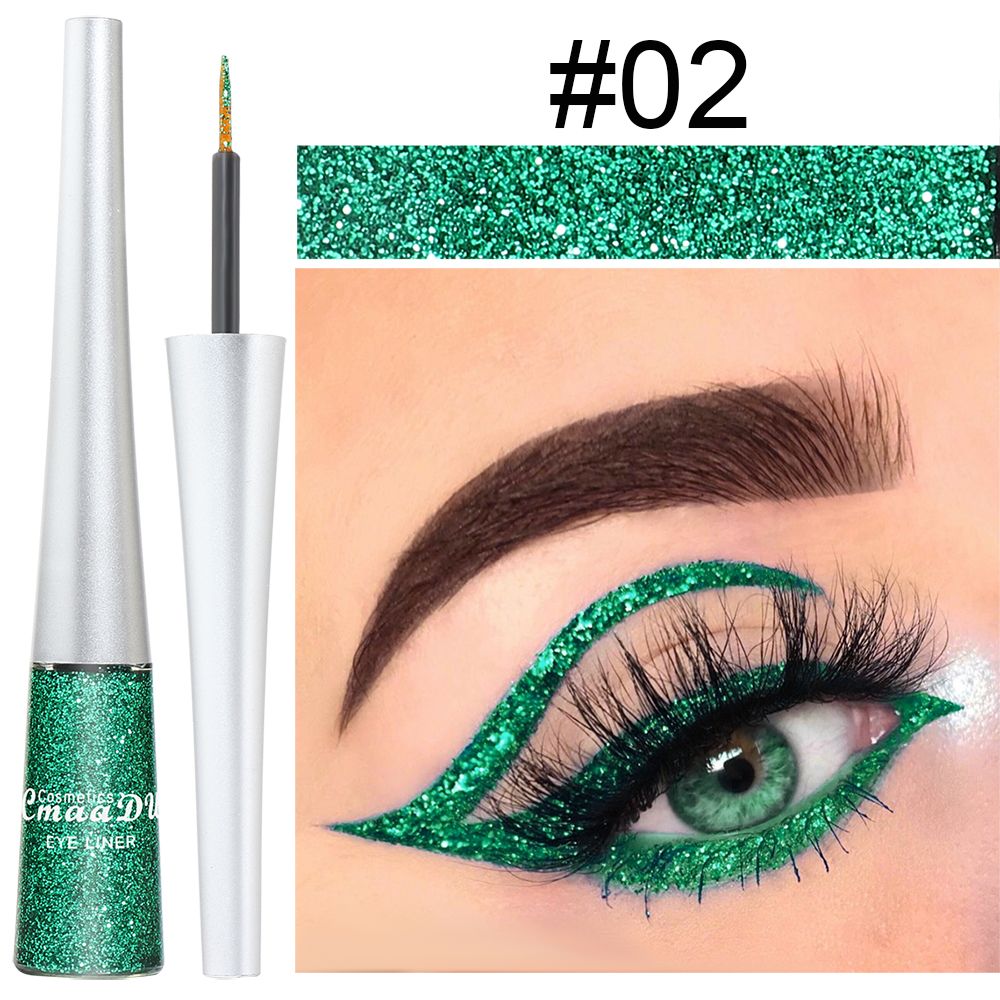 Easy to Use! CmaaDU 16-color Glitter Eyeliner Liquid, with Its Silky Texture, Helps Novices Create Personalized and Creative Eye Makeup