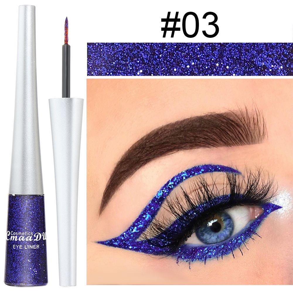 Easy to Use! CmaaDU 16-color Glitter Eyeliner Liquid, with Its Silky Texture, Helps Novices Create Personalized and Creative Eye Makeup