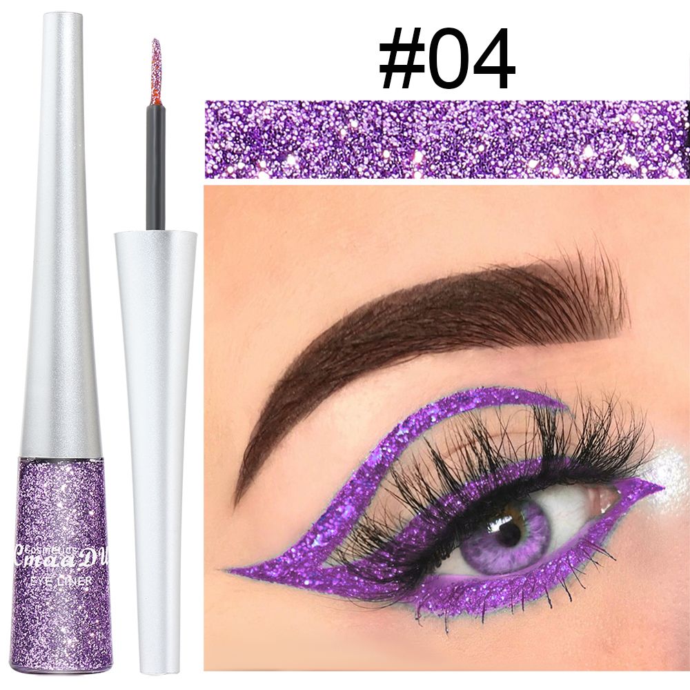 Easy to Use! CmaaDU 16-color Glitter Eyeliner Liquid, with Its Silky Texture, Helps Novices Create Personalized and Creative Eye Makeup
