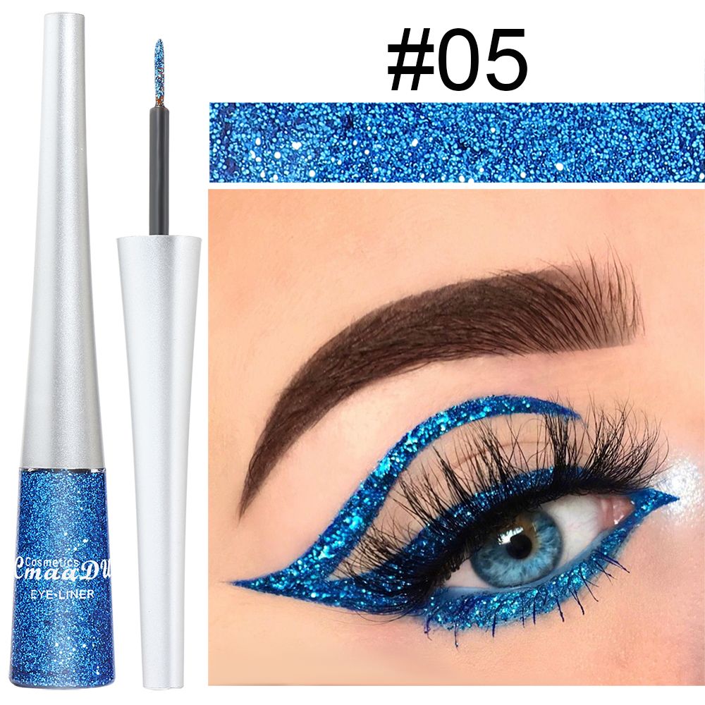 Easy to Use! CmaaDU 16-color Glitter Eyeliner Liquid, with Its Silky Texture, Helps Novices Create Personalized and Creative Eye Makeup