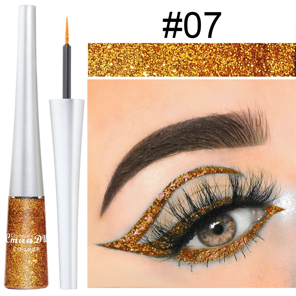 Easy to Use! CmaaDU 16-color Glitter Eyeliner Liquid, with Its Silky Texture, Helps Novices Create Personalized and Creative Eye Makeup