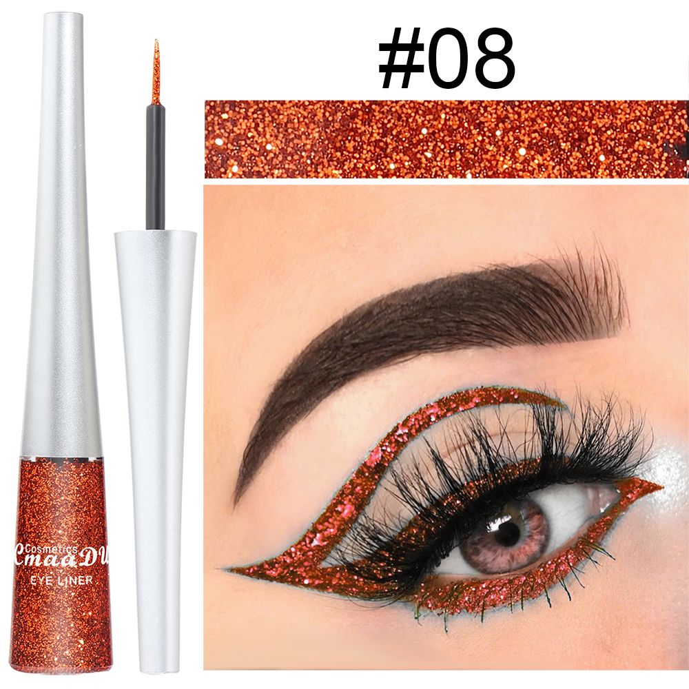Easy to Use! CmaaDU 16-color Glitter Eyeliner Liquid, with Its Silky Texture, Helps Novices Create Personalized and Creative Eye Makeup