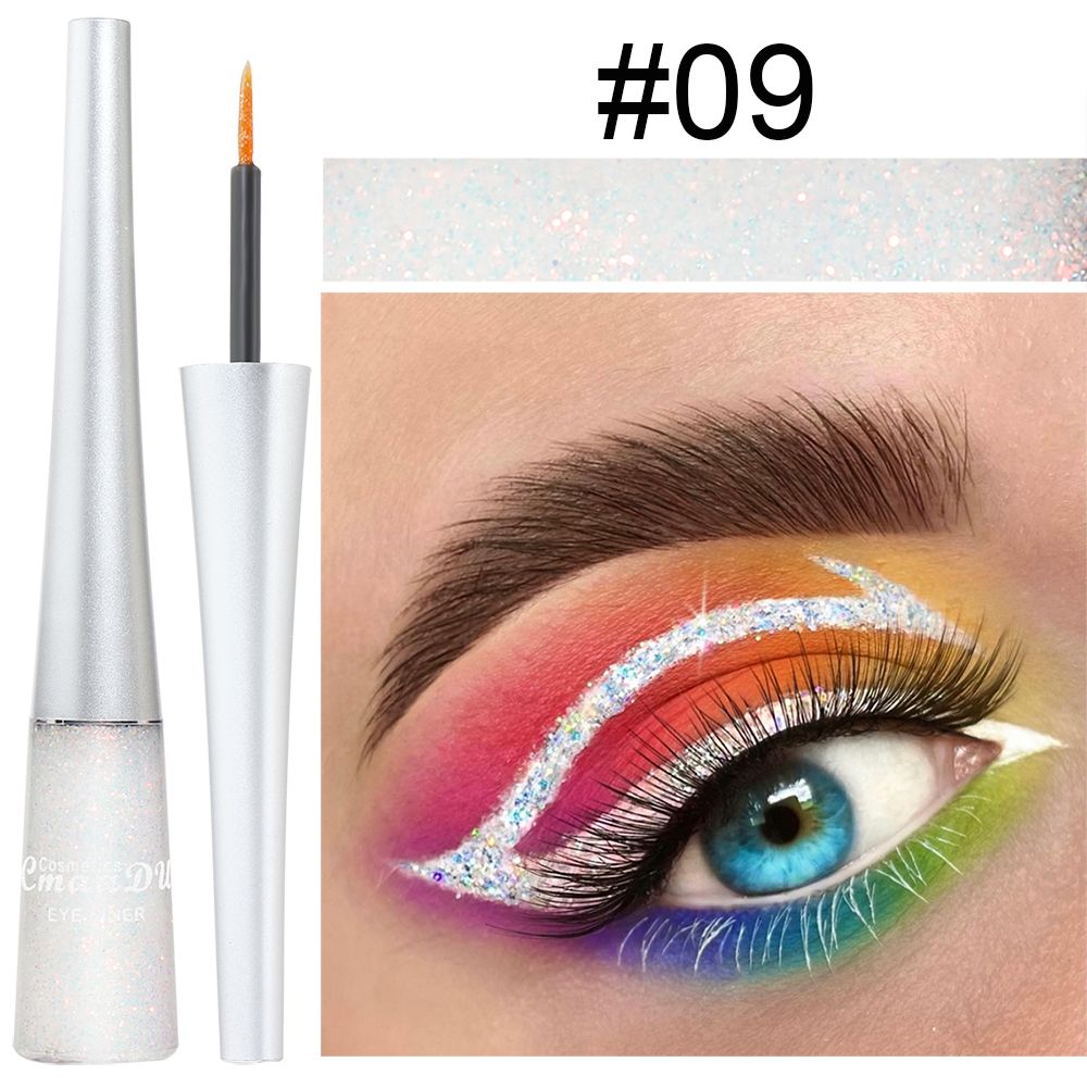 Easy to Use! CmaaDU 16-color Glitter Eyeliner Liquid, with Its Silky Texture, Helps Novices Create Personalized and Creative Eye Makeup