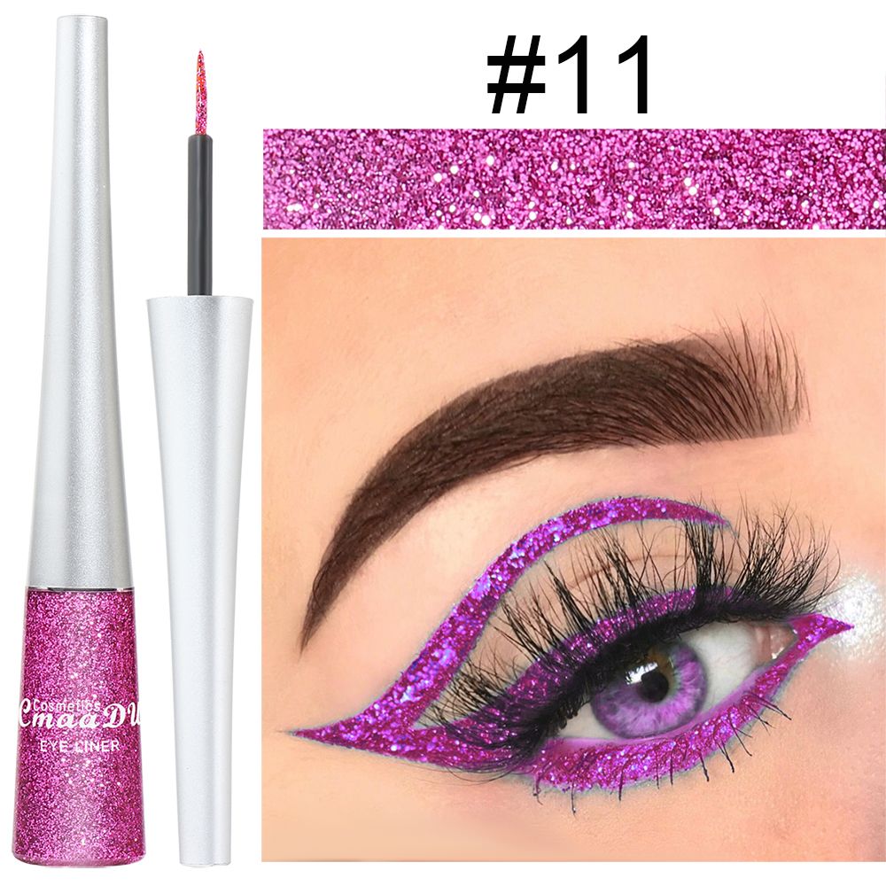 Easy to Use! CmaaDU 16-color Glitter Eyeliner Liquid, with Its Silky Texture, Helps Novices Create Personalized and Creative Eye Makeup