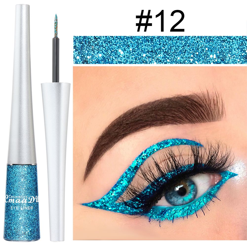Easy to Use! CmaaDU 16-color Glitter Eyeliner Liquid, with Its Silky Texture, Helps Novices Create Personalized and Creative Eye Makeup