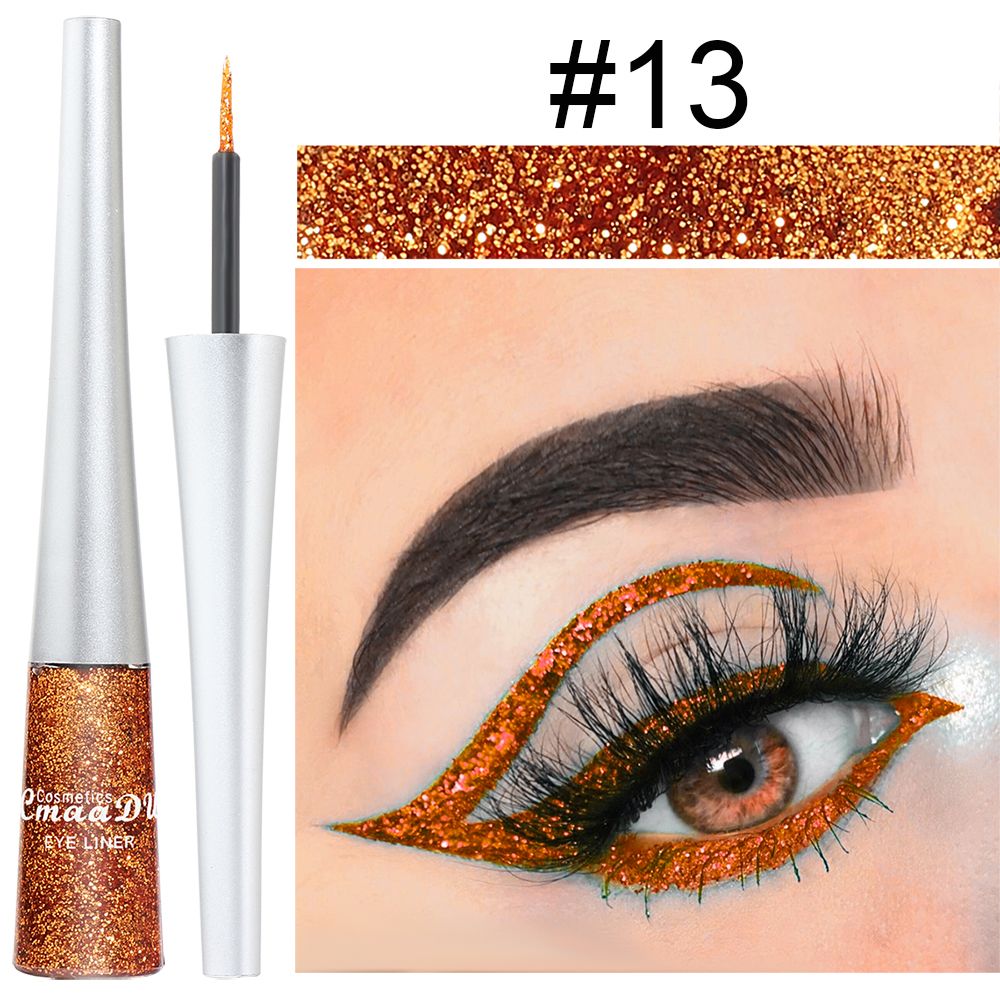 Easy to Use! CmaaDU 16-color Glitter Eyeliner Liquid, with Its Silky Texture, Helps Novices Create Personalized and Creative Eye Makeup