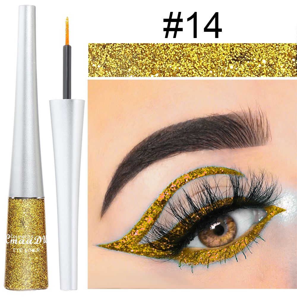 Easy to Use! CmaaDU 16-color Glitter Eyeliner Liquid, with Its Silky Texture, Helps Novices Create Personalized and Creative Eye Makeup