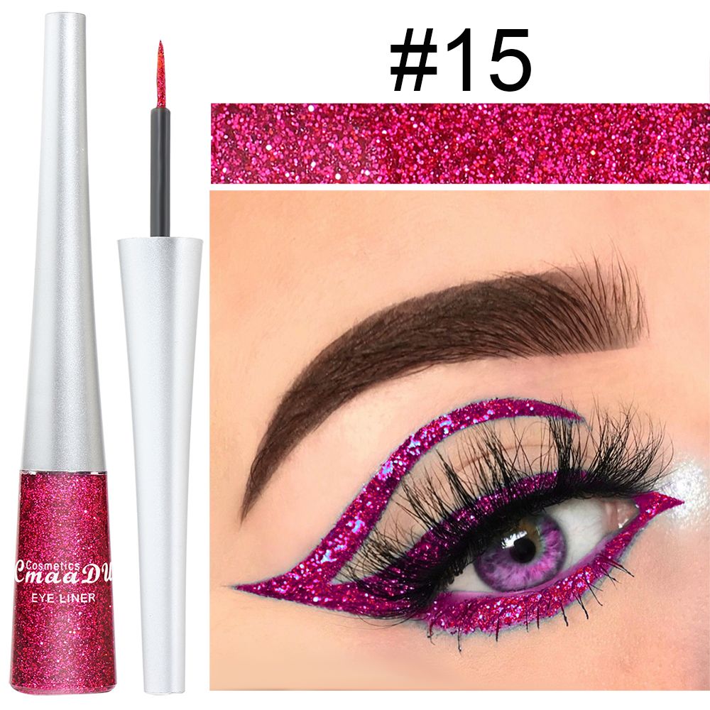 Easy to Use! CmaaDU 16-color Glitter Eyeliner Liquid, with Its Silky Texture, Helps Novices Create Personalized and Creative Eye Makeup