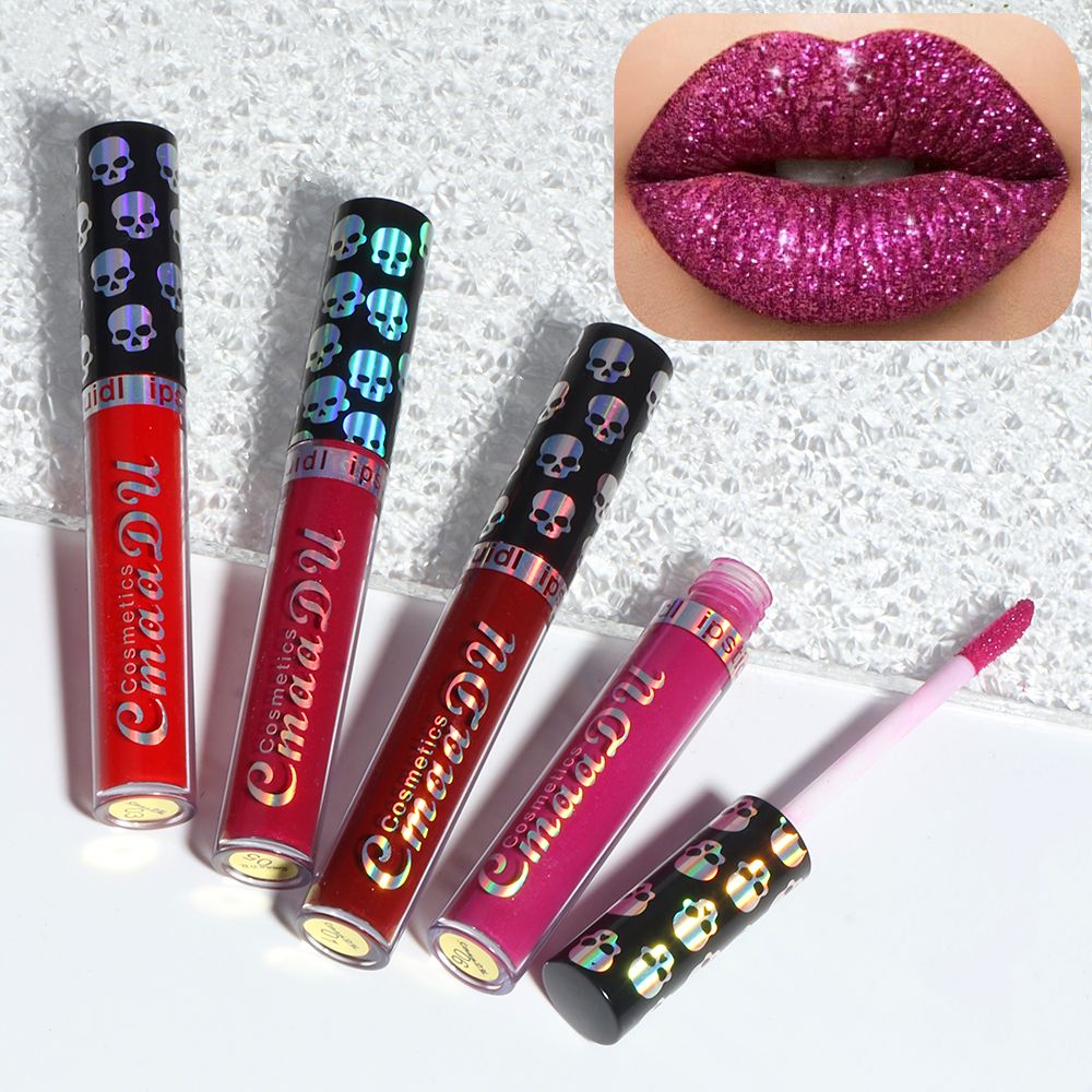 Makeup. The must-have beauty product: CmaaDu Laser Skull Lip Gloss and Lipstick is setting off a wild storm of personalized street makeup looks.