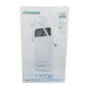 Amaya PORTABLE Power Bank 12000MAH WITH 3 CABLES[iphone,Type C&Android Cable]