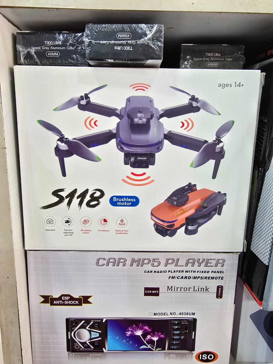 S118 Drone with Dual HD Camera, 4K Wide Angle, Optical Flow, Foldable Quadcopter with Altitude Hold, Gesture Photo, Real-Time WiFi FPV Transmission & 3 Speed Modes