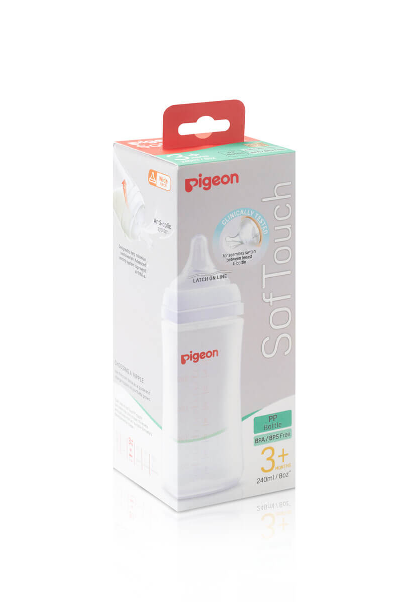 Pigeon Soft Touch Feeding Bottle 240ml 3M+