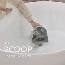 Shnuggle Ellie Bath Toy Storage Scoop | Baby & Toddler Bath Toy Drying Caddy with Drip Tray - Taupe