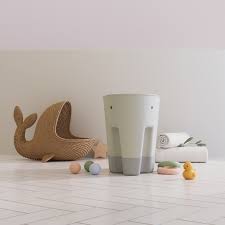 Shnuggle Ellie Bath Toy Storage Scoop | Baby & Toddler Bath Toy Drying Caddy with Drip Tray - Taupe
