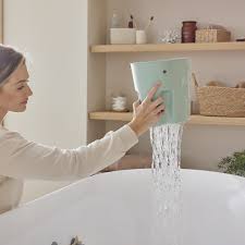 Shnuggle Ellie Bath Toy Storage Scoop | Baby & Toddler Bath Toy Drying Caddy with Drip Tray - Taupe
