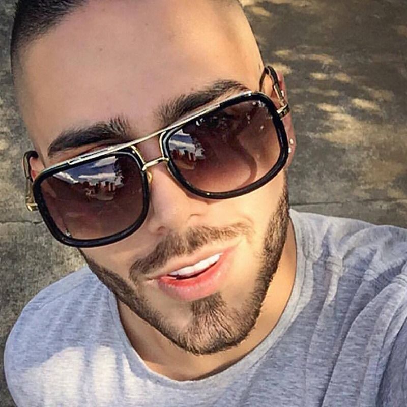 New Fashion Big Frame Sunglasses Men Square Fashion Glasses Women High Quality Retro Sun Glasses 1PC