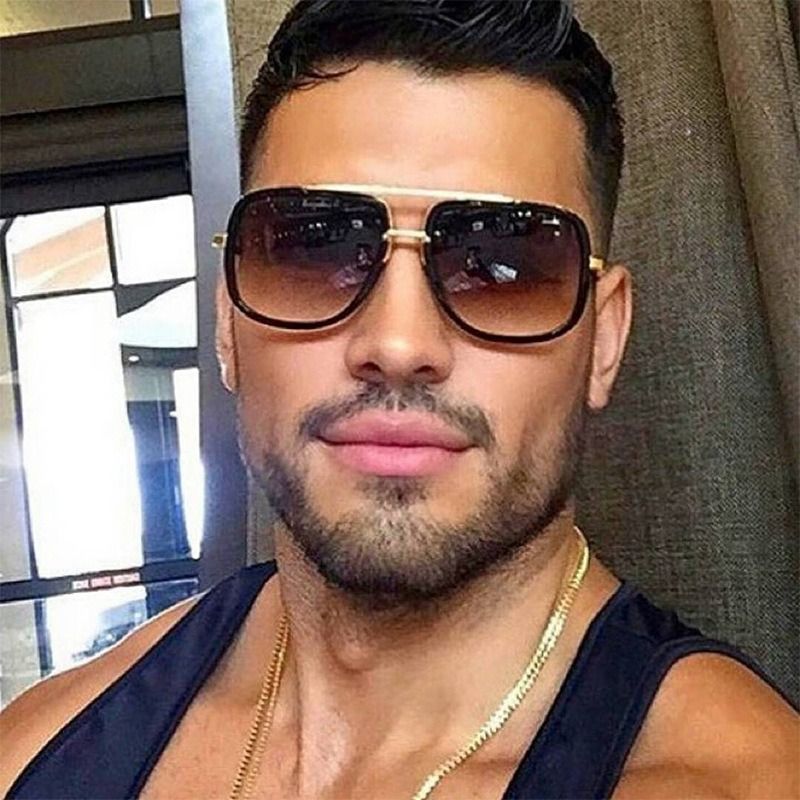 New Fashion Big Frame Sunglasses Men Square Fashion Glasses Women High Quality Retro Sun Glasses 1PC