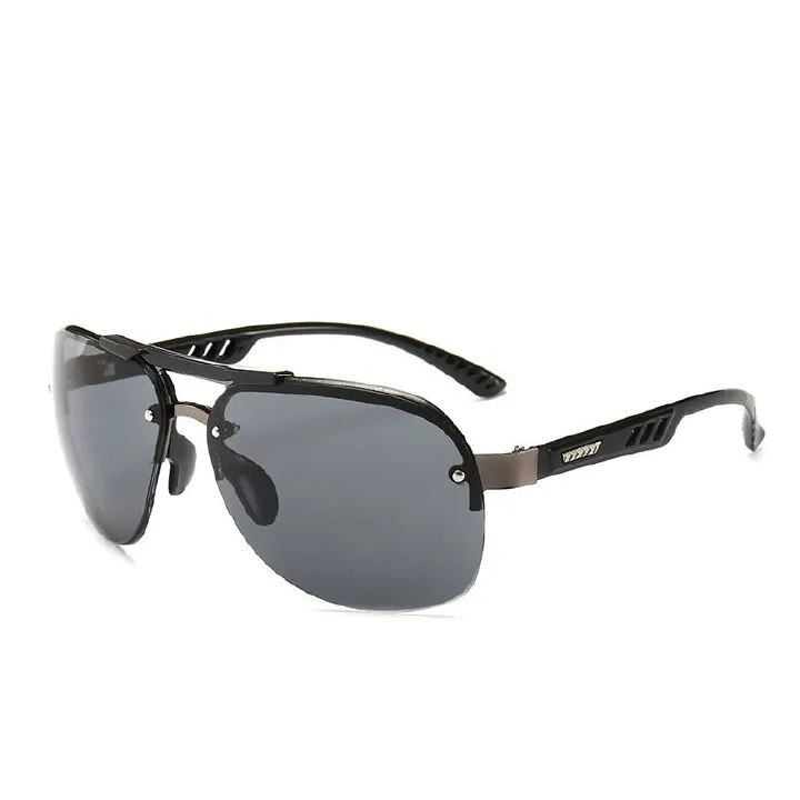 Newest Eyeglasses Frames Large Double Bridge Mens Metal Sports Cycling Sunglasses Hot Sale Wholesale Price Half Frame Sunglasses 1pc