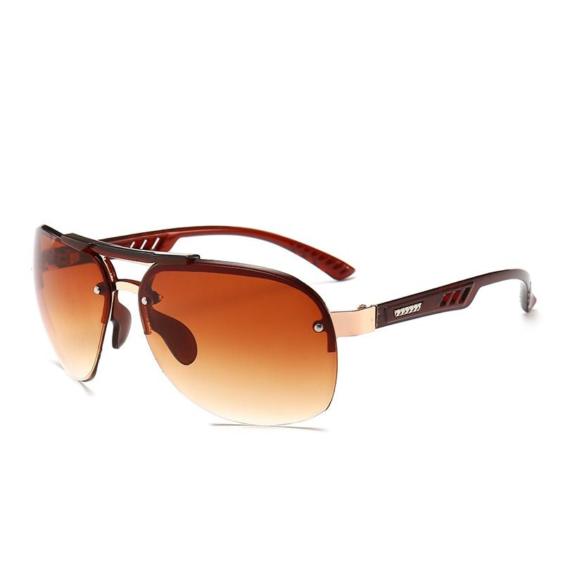 Newest Eyeglasses Frames Large Double Bridge Mens Metal Sports Cycling Sunglasses Hot Sale Wholesale Price Half Frame Sunglasses 1pc