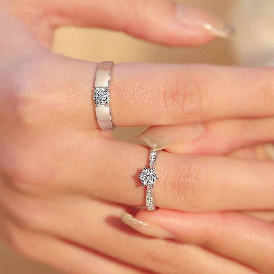MECYLIFE Fashion Jewelry Rings for Women Engagement Wedding Rings Couple Set Big Diamond Ring 1PC