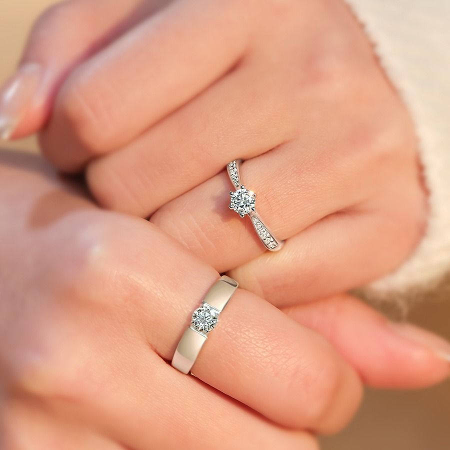 MECYLIFE Fashion Jewelry Rings for Women Engagement Wedding Rings Couple Set Big Diamond Ring 1PC