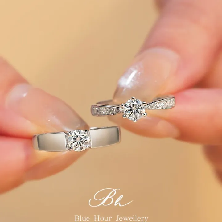 MECYLIFE Fashion Jewelry Rings for Women Engagement Wedding Rings Couple Set Big Diamond Ring 1PC
