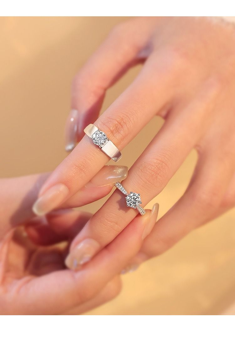 MECYLIFE Fashion Jewelry Rings for Women Engagement Wedding Rings Couple Set Big Diamond Ring 1PC