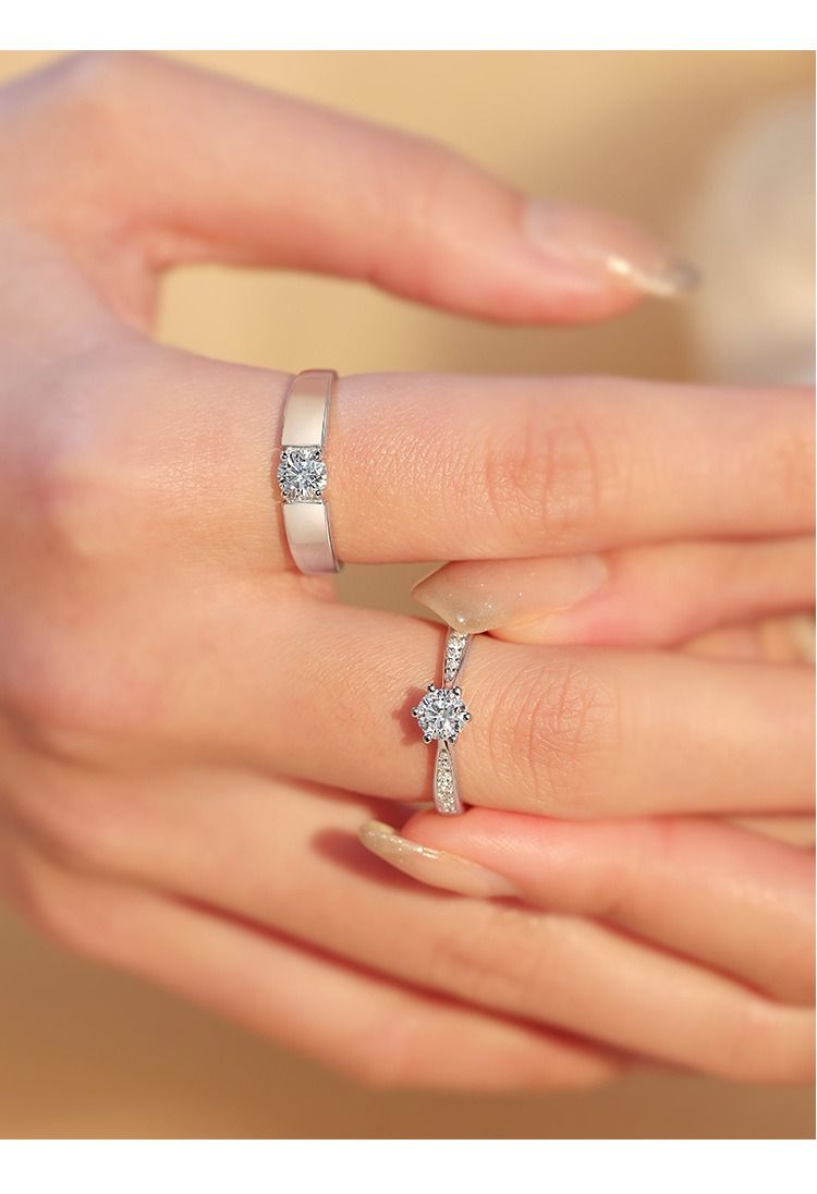 MECYLIFE Fashion Jewelry Rings for Women Engagement Wedding Rings Couple Set Big Diamond Ring 1PC