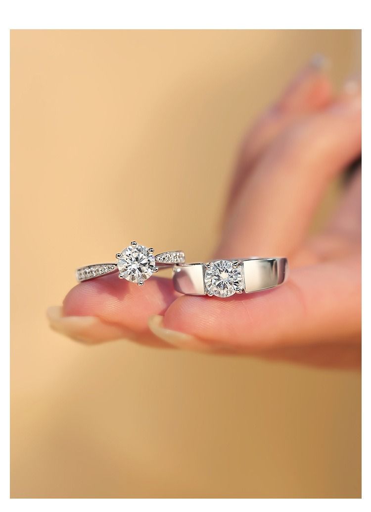 MECYLIFE Fashion Jewelry Rings for Women Engagement Wedding Rings Couple Set Big Diamond Ring 1PC