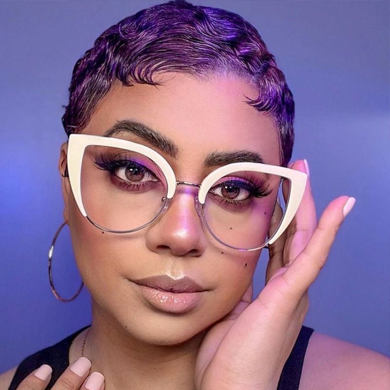 Fashion Gold Metal Optical Eyeglasses Frames For Women Designer Luxury Ladies Retro Eyewear Computer Glasses Anti Blue Light New 1PC